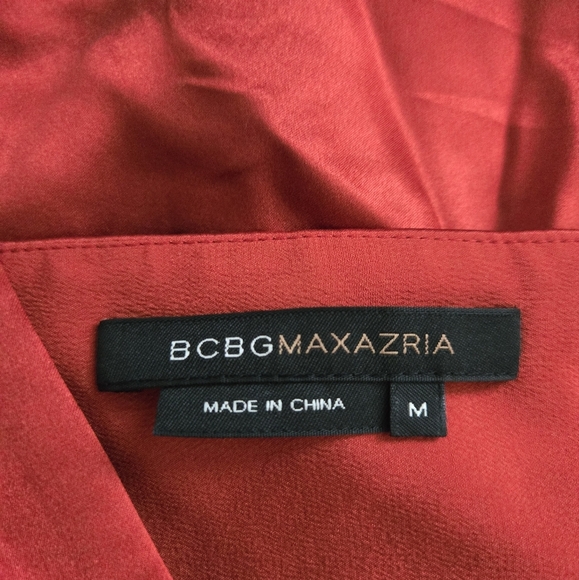 BCBGMAXAZRIA Silk Dress Brownred Size M #031 - Picture 11 of 11